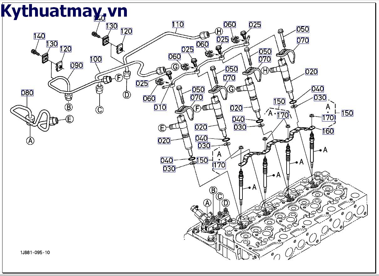 Giá đỡ vòi phun và bugi sấy nóng  >=BEY0001